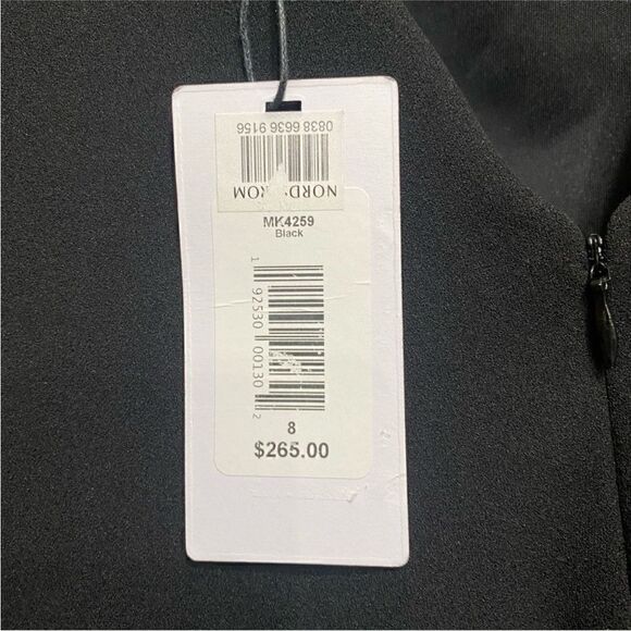 One33 Social NWT Pleated Ruffle Long Sleeve Cocktail Dress Black Size 8 - Picture 12 of 16